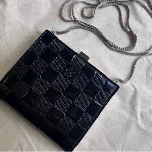 Unique Louis Vuitton  Ange PM Chain Shoulder Bag  Damier Vernis Black Leather